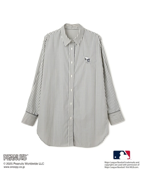 MLB（メジャーリーグベースボール）の「【PEANUTS×MLB COLLECTION by ROPE' PICNIC】オーバーサイズシャツ（シャツ/ブラウス・レディース・オフホワイト/ホワイト/ダークブラウン・FREE）」の4枚目の写真
