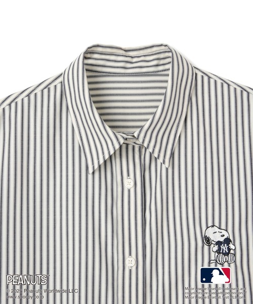 MLB（メジャーリーグベースボール）の「【PEANUTS×MLB COLLECTION by ROPE' PICNIC】オーバーサイズシャツ（シャツ/ブラウス・レディース・オフホワイト/ホワイト/ダークブラウン・FREE）」の6枚目の写真