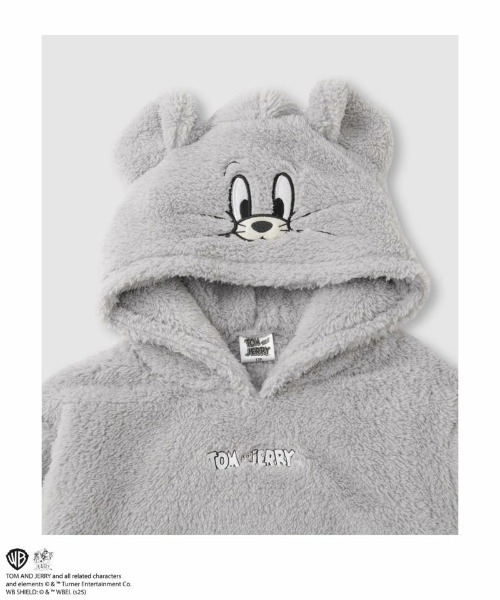 Tom&Jerry(トムアンドジェリー)の「TOM&JERRY もこもこキャラクターパーカー(パーカー・キッズ・グレー/ベージュ・160/150/140/130/120/110)」の4枚目の写真