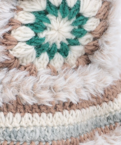 チチカカ（チチカカ）の「Rico クロシェふわふわバケットハット（ハット・レディース・ベージュ/ブラック・FREE）」の10枚目の写真