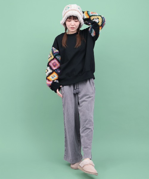 チチカカ（チチカカ）の「Rico クロシェふわふわバケットハット（ハット・レディース・ベージュ/ブラック・FREE）」の5枚目の写真