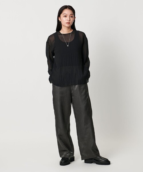 MARW UNITED ARROW シアー オーガンジー ブラウス　ブラック MARW UNITED ARROW シアー オーガンジー ブラウス ブラック