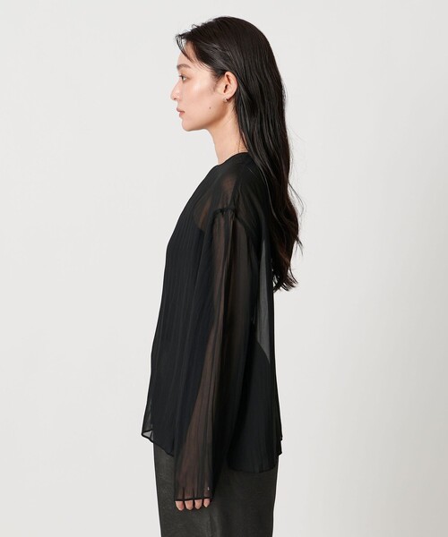 MARW UNITED ARROWS（マルゥ ユナイテッドアローズ）の「＜MARW UNITED ARROWS＞ワッシャー シアー ブラウス（シャツ/ブラウス・レディース・ブラック/ダークブラウン・FREE）」の7枚目の写真