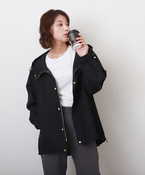 libelle more(リベル モア)の「【NC撥水加工】裾ドロストミドル丈マウンテンパーカー(マウンテンパーカー・レディース・グレイッシュベージュ/モカ/カーキ/ブラック/ネイビー・M)」の21枚目の写真