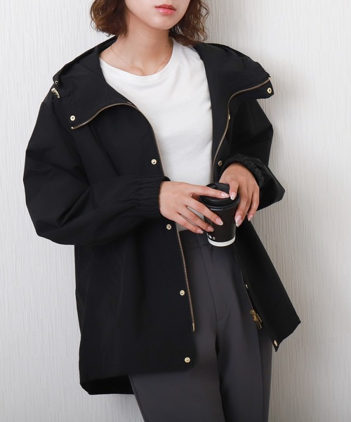 libelle more(リベル モア)の「【NC撥水加工】裾ドロストミドル丈マウンテンパーカー(マウンテンパーカー・レディース・グレイッシュベージュ/モカ/カーキ/ブラック/ネイビー・M)」の20枚目の写真