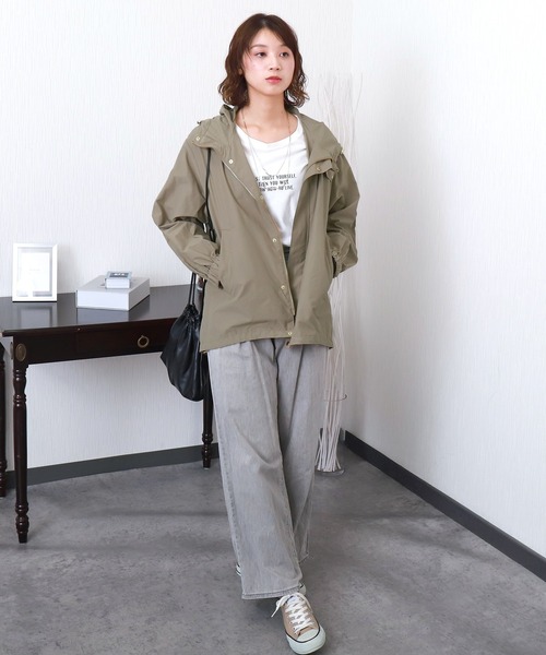 libelle more(リベル モア)の「【NC撥水加工】裾ドロストミドル丈マウンテンパーカー(マウンテンパーカー・レディース・グレイッシュベージュ/モカ/カーキ/ブラック/ネイビー・M)」の9枚目の写真