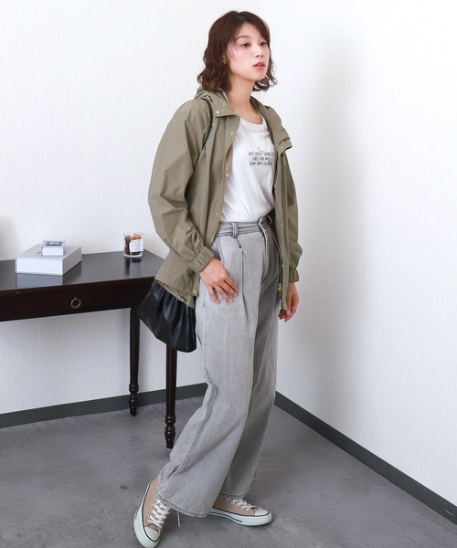 libelle more(リベル モア)の「【NC撥水加工】裾ドロストミドル丈マウンテンパーカー(マウンテンパーカー・レディース・グレイッシュベージュ/モカ/カーキ/ブラック/ネイビー・M)」の8枚目の写真