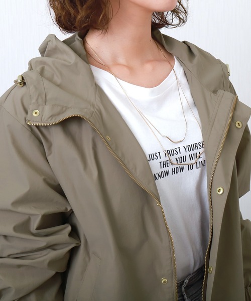 libelle more(リベル モア)の「【NC撥水加工】裾ドロストミドル丈マウンテンパーカー(マウンテンパーカー・レディース・グレイッシュベージュ/モカ/カーキ/ブラック/ネイビー・M)」の14枚目の写真