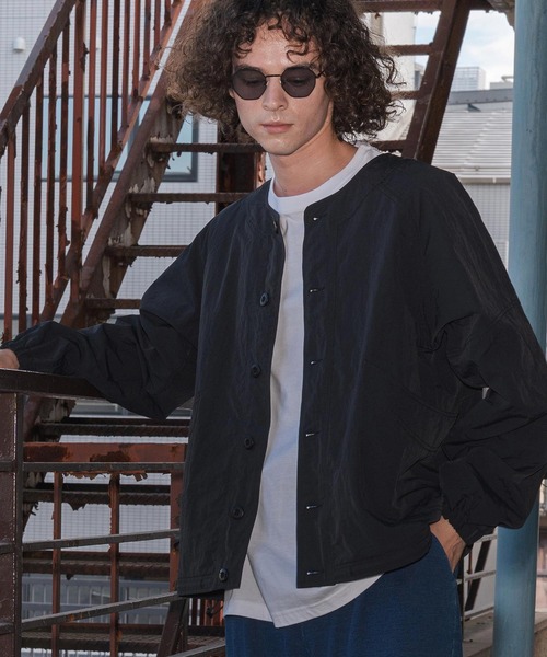 mj11108- ドローコード付きノーカラーカーデジャケット(HLCM0202