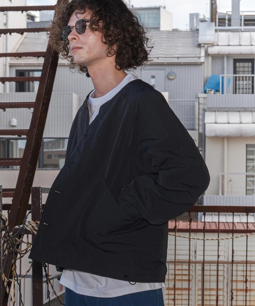 CAMBIO（カンビオ）の「mj11108- ドローコード付きノーカラーカーデジャケット(HLCM0202)（ノーカラージャケット・メンズ・ネイビー/ブラック/カーキ・S/M/L）」の15枚目の写真