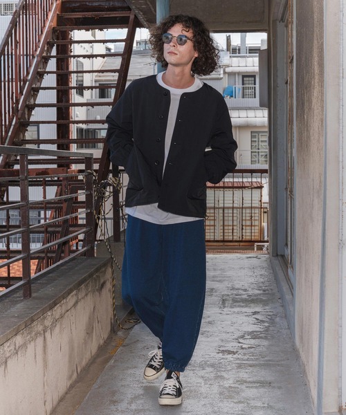 CAMBIO（カンビオ）の「mj11108- ドローコード付きノーカラーカーデジャケット(HLCM0202)（ノーカラージャケット・メンズ・ネイビー/ブラック/カーキ・S/M/L）」の16枚目の写真