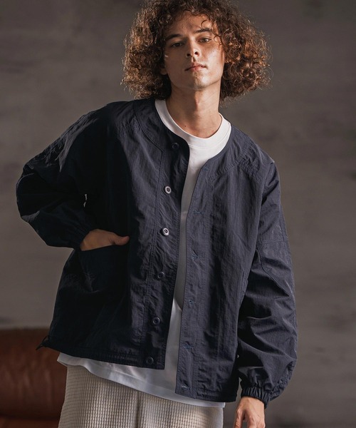 CAMBIO（カンビオ）の「mj11108- ドローコード付きノーカラーカーデジャケット(HLCM0202)（ノーカラージャケット・メンズ・ネイビー/ブラック/カーキ・S/M/L）」の21枚目の写真