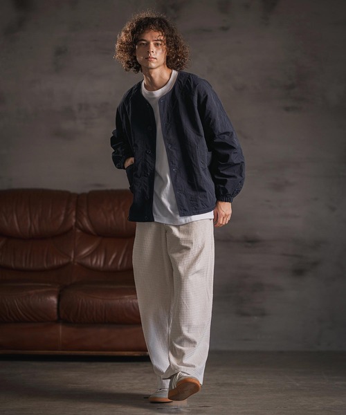 CAMBIO（カンビオ）の「mj11108- ドローコード付きノーカラーカーデジャケット(HLCM0202)（ノーカラージャケット・メンズ・ネイビー/ブラック/カーキ・S/M/L）」の22枚目の写真