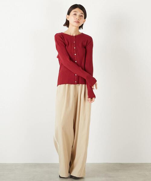 MELROSE claire（メルローズ クレール）の「【レーヨンナイロンクロストラックパンツ】（その他パンツ・レディース・ブラック/ベージュ・3/2）」の3枚目の写真