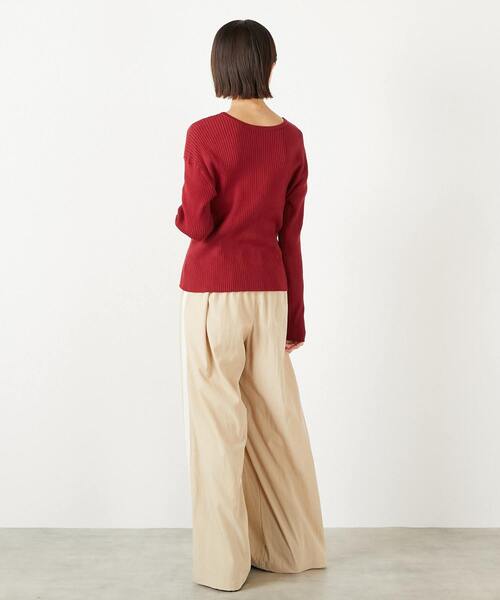 MELROSE claire（メルローズ クレール）の「【レーヨンナイロンクロストラックパンツ】（その他パンツ・レディース・ブラック/ベージュ・3/2）」の5枚目の写真