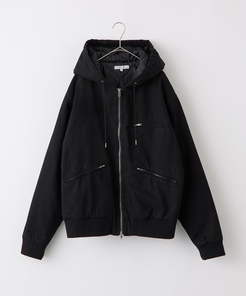 セール】ヴィンテージ加工パッチワークロゴダブルジップアップフード