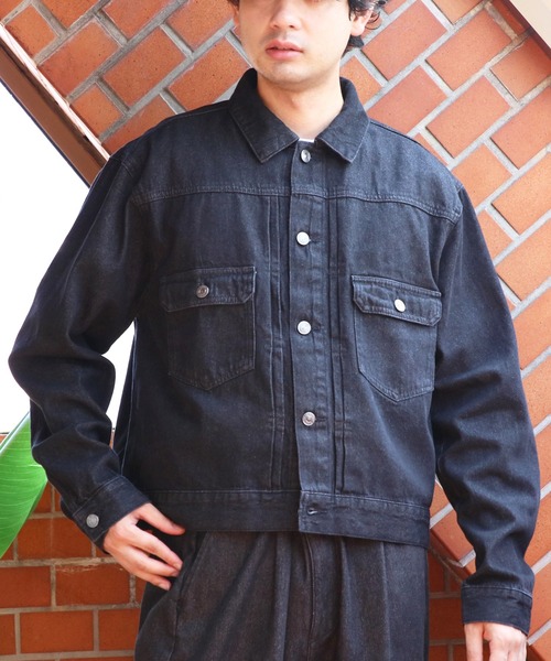 ８(eight)（エイト）の「10ozデニムGジャン（デニムジャケット・メンズ・ワンウォッシュ/ブラック・MEDIUM/LARGE）」の5枚目の写真