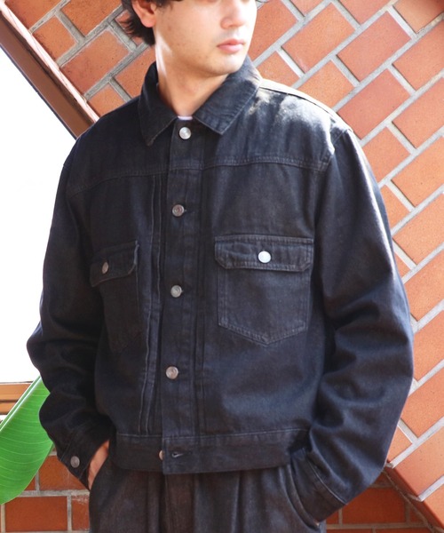 ８(eight)（エイト）の「10ozデニムGジャン（デニムジャケット・メンズ・ワンウォッシュ/ブラック・MEDIUM/LARGE）」の6枚目の写真