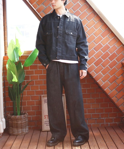 ８(eight)（エイト）の「10ozデニムGジャン（デニムジャケット・メンズ・ワンウォッシュ/ブラック・MEDIUM/LARGE）」の8枚目の写真