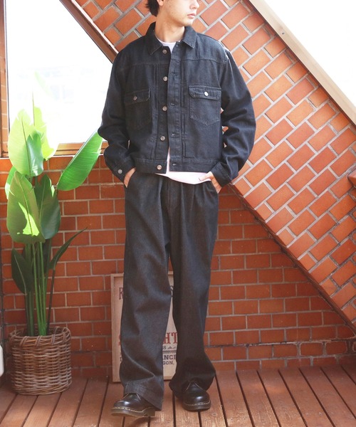 ８(eight)（エイト）の「10ozデニムGジャン（デニムジャケット・メンズ・ワンウォッシュ/ブラック・MEDIUM/LARGE）」の10枚目の写真