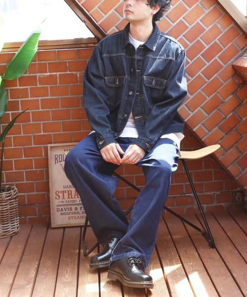 ８(eight)（エイト）の「10ozデニムGジャン（デニムジャケット・メンズ・ワンウォッシュ/ブラック・MEDIUM/LARGE）」の18枚目の写真