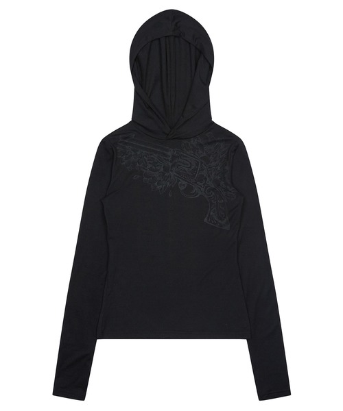 LUVISTRUE(ラヴイズトゥルー)の「GT 007 HOODED T-SHIRT(Tシャツ/カットソー・レディース・ホワイト/ブラック・FREE)」の13枚目の写真