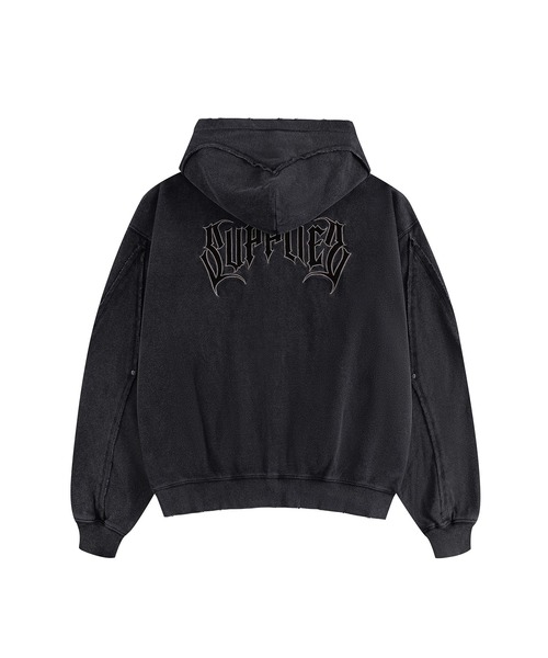 SUPPLIER(サプライヤー)の「ジップフーディ|SWITCHING PIERCED ZIP HOODIE V2|SUPPLIER(パーカー・メンズ・ブラック/グレー・LARGE/MEDIUM/SMALL/X-LARGE)」の3枚目の写真