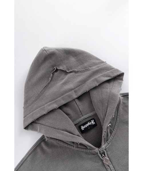 SUPPLIER(サプライヤー)の「ジップフーディ|SWITCHING PIERCED ZIP HOODIE V2|SUPPLIER(パーカー・メンズ・ブラック/グレー・LARGE/MEDIUM/SMALL/X-LARGE)」の15枚目の写真