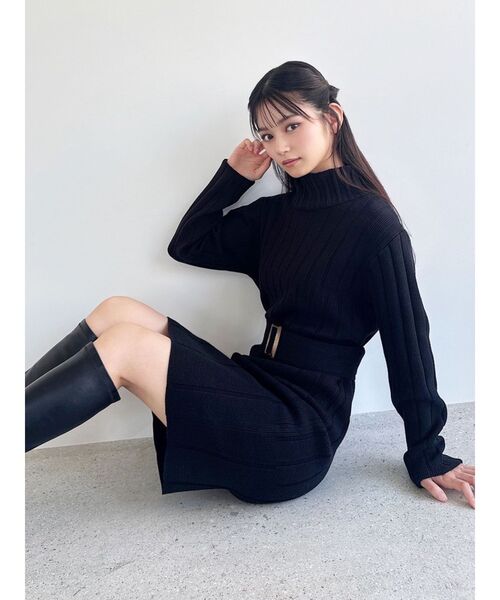 セール】【WEB限定】ワイドリブニットワンピース（ワンピース