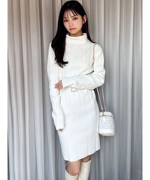 セール】【WEB限定】ワイドリブニットワンピース（ワンピース