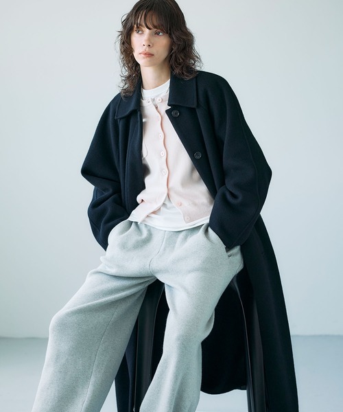 美品♪ ノーク N.O.R.C ロングリバーコート ウール ウエストベルト N.O.R.C｜ウールメルトンロングリバーコート | Rakuten Fashion(楽天