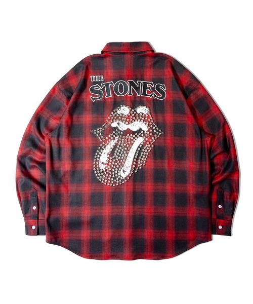 JACKROSE（ジャックローズ）の「B-TRS-Lips&Tongue スタッズオンブレチェックシャツ（シャツ/ブラウス・メンズ・ブラック/レッド・M/L）」の6枚目の写真