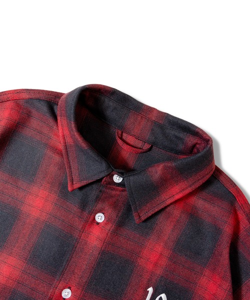 JACKROSE（ジャックローズ）の「B-TRS-Lips&Tongue スタッズオンブレチェックシャツ（シャツ/ブラウス・メンズ・ブラック/レッド・M/L）」の7枚目の写真