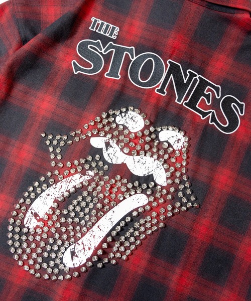 JACKROSE（ジャックローズ）の「B-TRS-Lips&Tongue スタッズオンブレチェックシャツ（シャツ/ブラウス・メンズ・ブラック/レッド・M/L）」の13枚目の写真