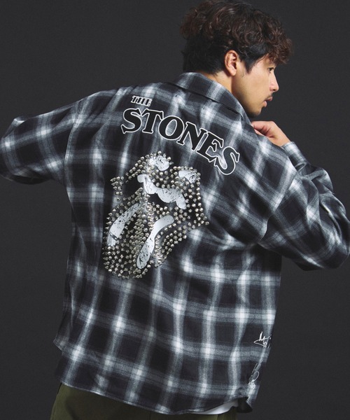 JACKROSE（ジャックローズ）の「B-TRS-Lips&Tongue スタッズオンブレチェックシャツ（シャツ/ブラウス・メンズ・ブラック/レッド・M/L）」の15枚目の写真