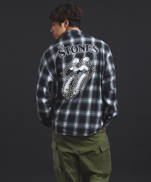 JACKROSE（ジャックローズ）の「B-TRS-Lips&Tongue スタッズオンブレチェックシャツ（シャツ/ブラウス・メンズ・ブラック/レッド・M/L）」の18枚目の写真