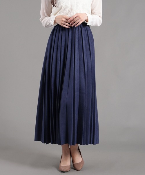 マシュマロ ランダムプリーツ 90cm丈 ロングフレアスカート