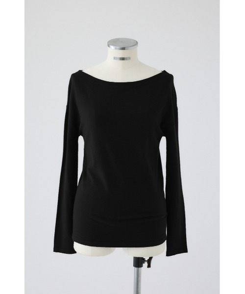 RIM.ARK（リムアーク）の「Soft touch off shoulder tops ソフトタッチオフショルダートップス（ニット/セーター・レディース・ブラウン/オフホワイト/ブラック/ライトブルー・FREE）」の3枚目の写真