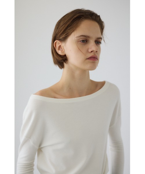 RIM.ARK（リムアーク）の「Soft touch off shoulder tops ソフトタッチオフショルダートップス（ニット/セーター・レディース・ブラウン/オフホワイト/ブラック/ライトブルー・FREE）」の15枚目の写真