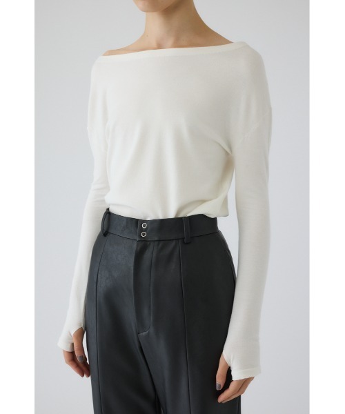 RIM.ARK（リムアーク）の「Soft touch off shoulder tops ソフトタッチオフショルダートップス（ニット/セーター・レディース・ブラウン/オフホワイト/ブラック/ライトブルー・FREE）」の17枚目の写真