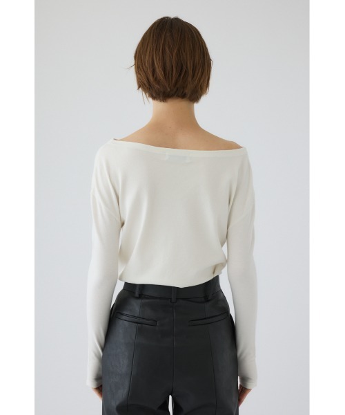 RIM.ARK（リムアーク）の「Soft touch off shoulder tops ソフトタッチオフショルダートップス（ニット/セーター・レディース・ブラウン/オフホワイト/ブラック/ライトブルー・FREE）」の21枚目の写真