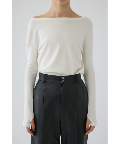 RIM.ARK（リムアーク）の「Soft touch off shoulder tops ソフトタッチオフショルダートップス（ニット/セーター・レディース・ブラウン/オフホワイト/ブラック/ライトブルー・FREE）」の22枚目の写真