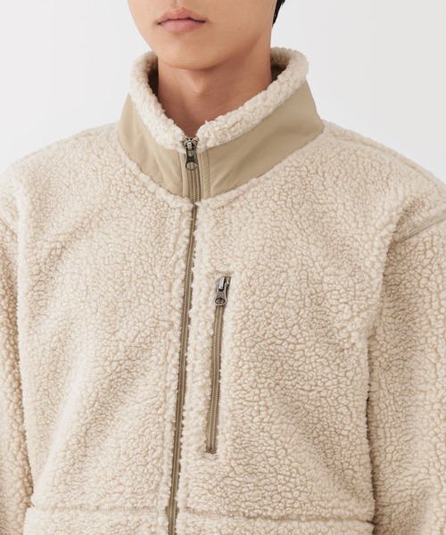 無印良品（ムジルシリョウヒン）の「紳士　ボアフリースジャケット（その他アウター・メンズ・ブラウン系/サンドベージュ・S/M/L/XL）」の11枚目の写真