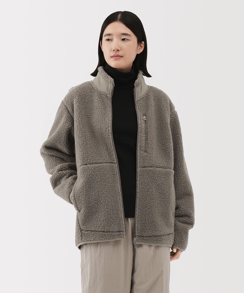 無印良品（ムジルシリョウヒン）の「紳士　ボアフリースジャケット（その他アウター・メンズ・ブラウン系/サンドベージュ・S/M/L/XL）」の3枚目の写真