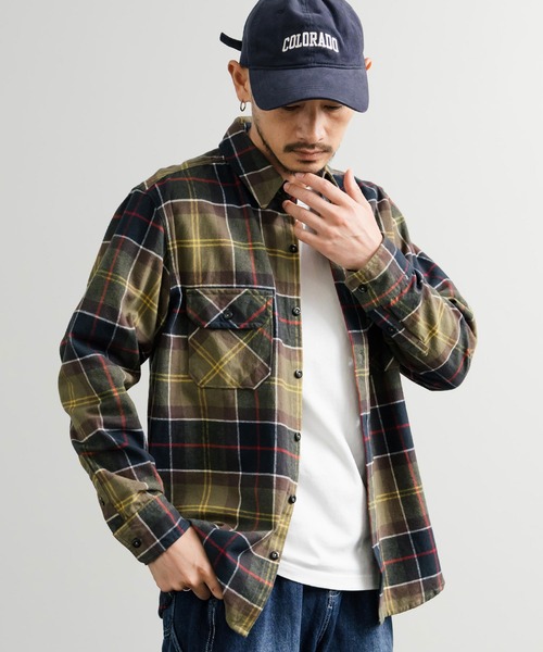 KRIFF MAYER(クリフメイヤー)の「KRIFF MAYER クリフメイヤー ルーズシルエット コットンビエラチェック長袖シャツ 2516300(シャツ/ブラウス・メンズ・ナチュラル/チャコール/レッド/オリーブ/マルチ・M/L/XL)」の3枚目の写真