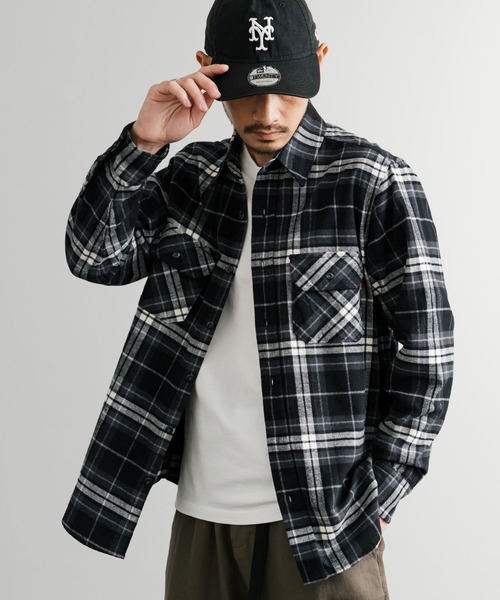 KRIFF MAYER(クリフメイヤー)の「KRIFF MAYER クリフメイヤー ルーズシルエット コットンビエラチェック長袖シャツ 2516300(シャツ/ブラウス・メンズ・ナチュラル/チャコール/レッド/オリーブ/マルチ・M/L/XL)」の2枚目の写真