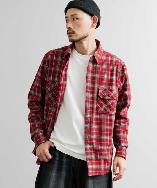KRIFF MAYER(クリフメイヤー)の「KRIFF MAYER クリフメイヤー ルーズシルエット コットンビエラチェック長袖シャツ 2516300(シャツ/ブラウス・メンズ・ナチュラル/チャコール/レッド/オリーブ/マルチ・M/L/XL)」の21枚目の写真