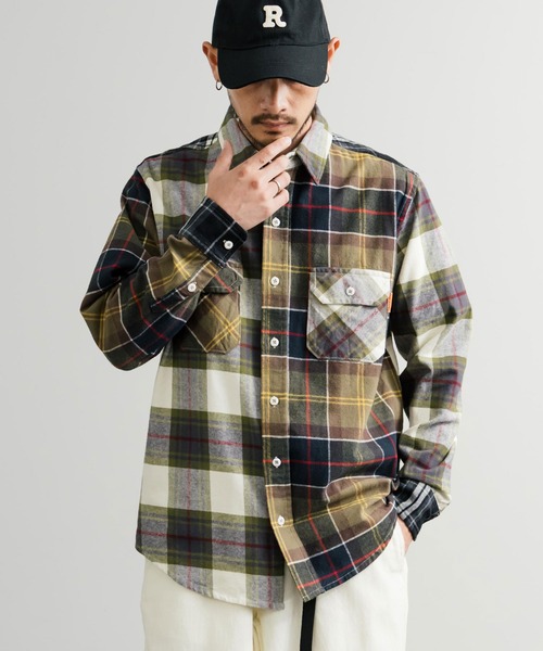 KRIFF MAYER(クリフメイヤー)の「KRIFF MAYER クリフメイヤー ルーズシルエット コットンビエラチェック長袖シャツ 2516300(シャツ/ブラウス・メンズ・ナチュラル/チャコール/レッド/オリーブ/マルチ・M/L/XL)」の16枚目の写真