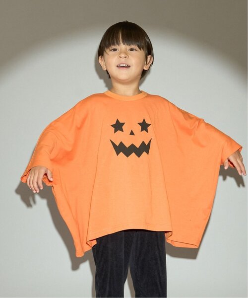 b・ROOM(ビールーム)の「【ハロウィン】【カイテキ天竺】変形Tシャツ【子供服】【キッズ】【男の子】【女の子】(Tシャツ/カットソー・キッズ・ブラック/オレンジ・L/M)」の2枚目の写真