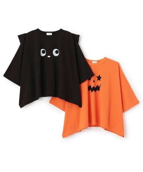 b・ROOM(ビールーム)の「【ハロウィン】【カイテキ天竺】変形Tシャツ【子供服】【キッズ】【男の子】【女の子】(Tシャツ/カットソー・キッズ・ブラック/オレンジ・L/M)」の11枚目の写真
